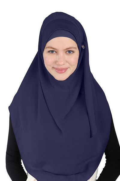 Ecardin Σάλι τουρμπάνι Comfort Micro Crepe Navy Blue - St 090