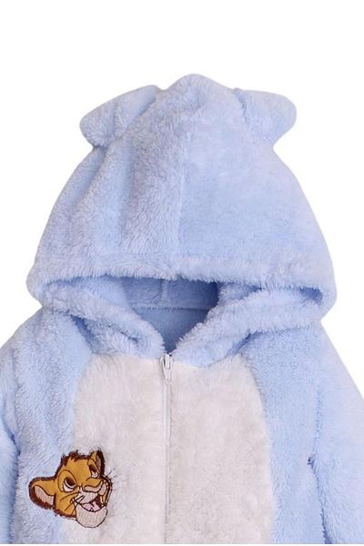 Chicsy Baby Plush Cotton Embroidered Hooded Winter Jumpsuit - Sweet Welsoft