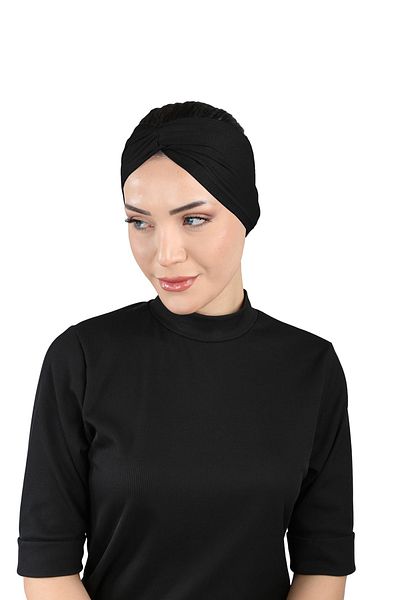 Ecardin Black Bandana Comfortable Cross Bonnet - St 055