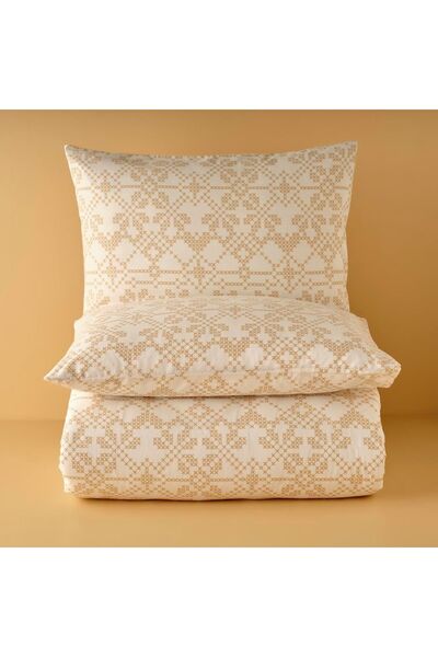 Bella Maison Ranforce Lilith King Size Beige Duvet Cover Set - 100% Cotton (240X220 cm)