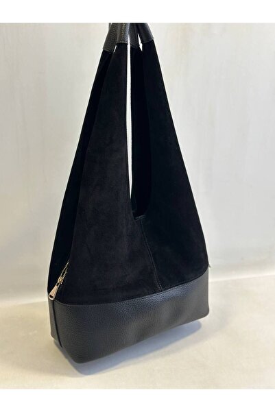 HFKY Geantă de umăr din piele neagră pentru femei. Geantă de umăr lungă cu fe...