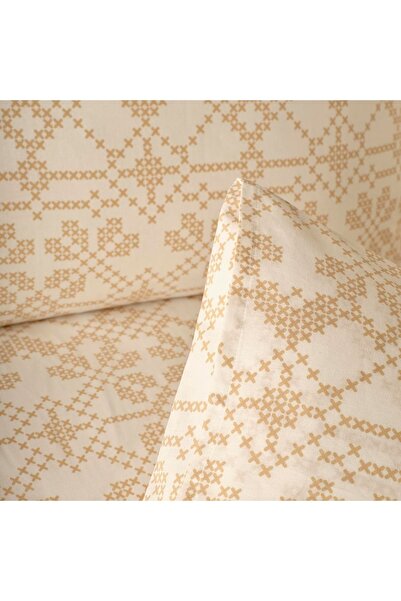 Bella Maison Ranforce Lilith King Size Beige Duvet Cover Set - 100% Cotton (240X220 cm)