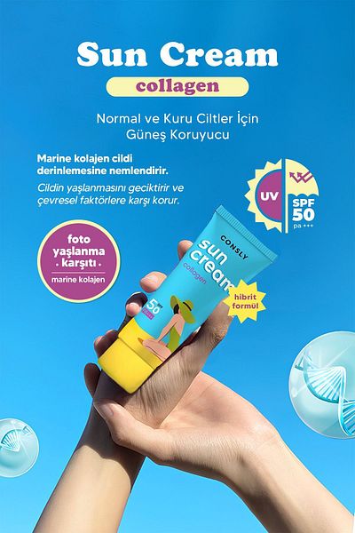CONSLY Collagen Sunscreen Spf 50 Pa |   Moisturizer with Collagen |   Korean Skin Care - 50ml