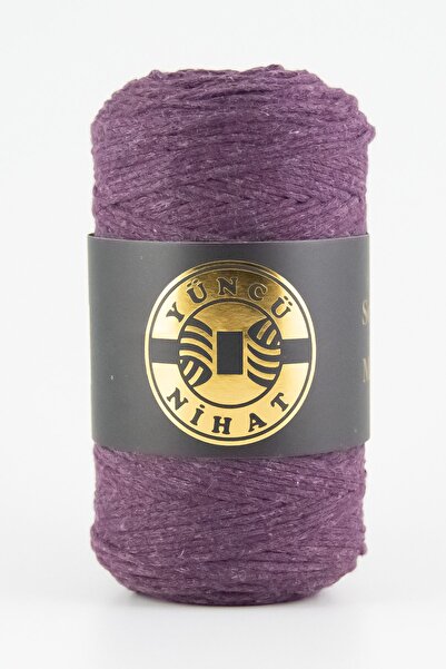 Yüncü Nihat Pamuk Makrome Ipi (214) MOR 200gr 200mt Cotton Zincir Makrome Çanta Ipi Supla Ipi Koton Ip
