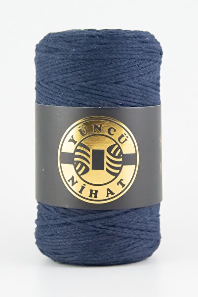 Yüncü Nihat Pamuk Makrome Ipi (205) LACİVERT 200gr 200mt Cotton Zincir Makrome Çanta Ipi Supla Ipi Koton Ip