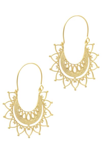 LABALABA Kadın Altın Renk Kaplama Geçirmeli Model Telkari Koleksıyonu Küpe