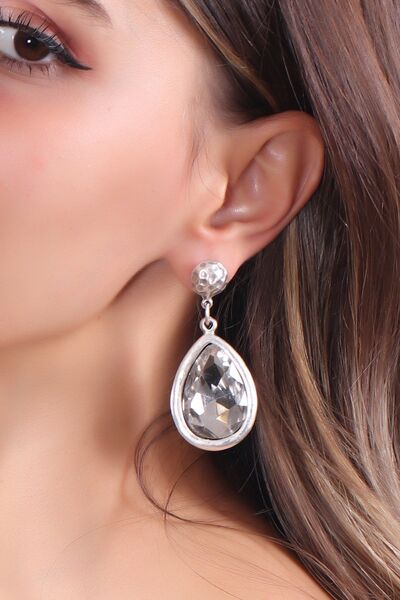 LABALABA Kadın Antik Gümüş Kaplama Taşlı Damla Küpe