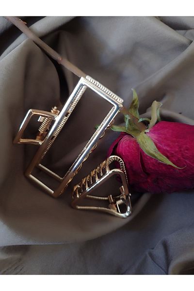 Lotus Women's Metal Gold Triangle, Rectangular Double Latch Buckle Iron Buckle