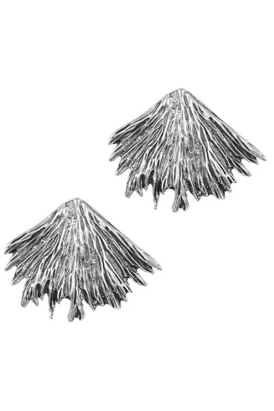 LABALABA Kadın Antik Gümüş Kaplama Çivili Yaprak Stilizesi Küpe