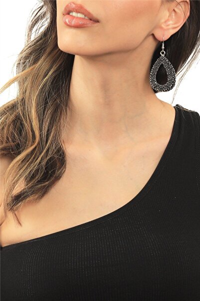 LABALABA Kadın Antik Gümüş Kaplama Damla Formlu Sallantılı Model Küpe