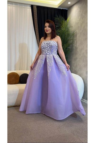 Gold Dresses Lace Embroidered Barbie Evening Dress and Evening Gown - Gld24308