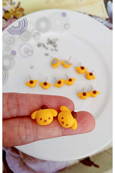 Shisa For Kids Kız Çocuk Pomipom Purine  Sanrio küpe, rodyum (152)