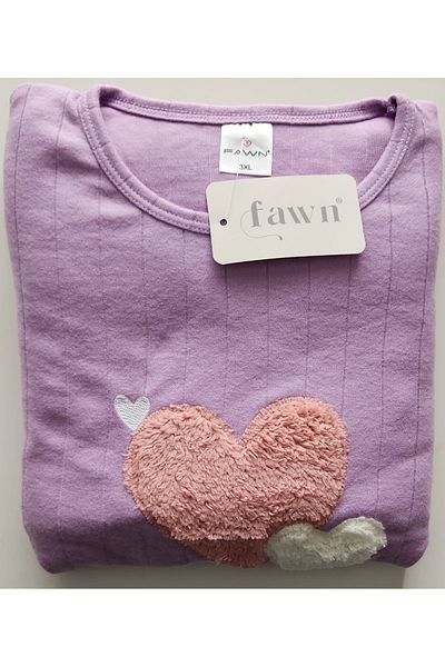 FAWN Plus Size Interlock Mother Pajamas Set 3207