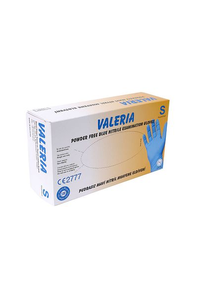 ADYMEDİKALVET Valeria Nitrile Exam Gloves - Pack of 100 Blue S