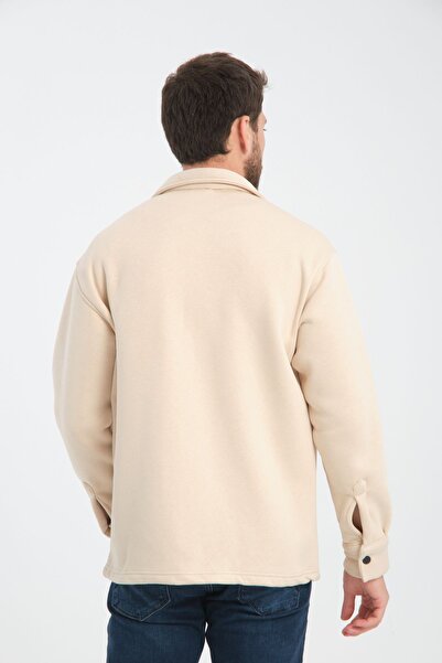 İLKCET MODA Πουκάμισο φλις σε στυλ Unisex Oversize