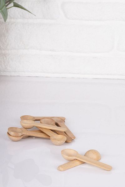 Home Set of 6 Bamboo Mini Spice Spoons