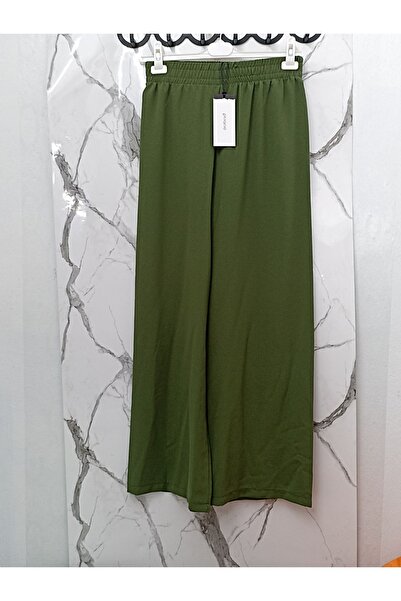 Puane Kadın Yüksek Bel-Beli Lastikli Büyük Beden Rahat Kalıp Pantolon 18197