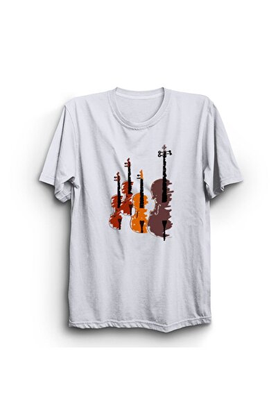 The Fame تي شيرت الكمان والرسم والفيولين والموسيقي والموسيقي والموسيقى 100% قطن