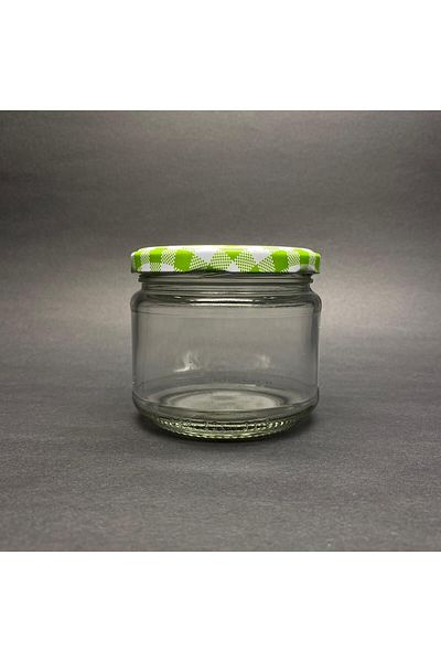 Paşabahçe 10 Pieces 300 Cc Glass Magnolia Jar with Plaid Metal Lid