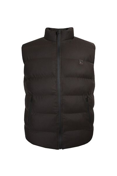 DEKONS Ανδρικό γιλέκο Plus Size - 125-155 κιλά, αδιάβροχο χοντρό nubuck, χρώμα καφέ