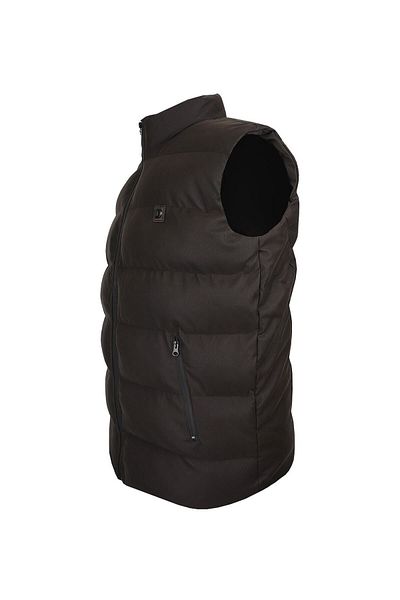 DEKONS Ανδρικό γιλέκο Plus Size - 125-155 κιλά, αδιάβροχο χοντρό nubuck, χρώμα καφέ