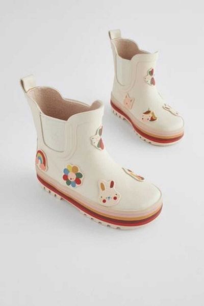 Next Baby Κρέμα Chelsea Animal Pattern Αδιάβροχες μπότες βροχής / Μπότες