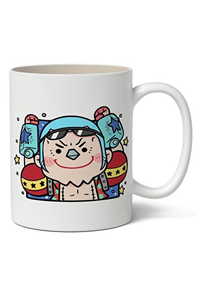 Toyaso قطعة واحدة فرانكي - كوب بورسلين أبيض فاخر بطابع الرسوم المتحركة