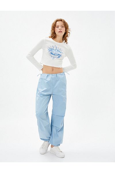 Koton Fallschirmhose mit Tasche und elastischem Stopper aus Baumwolle