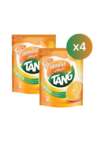 TANG مسحوق شراب بنكهة البرتقال 375 جرام - عبوة من 2 × 4