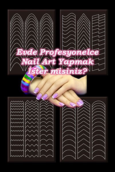 Easy Beauty 4 Adet Kendinden Yapışkanlı French Sticker Sınırsız Dizayn Nail A...