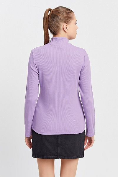 Curly Lilac Camisole Turtleneck Blouse