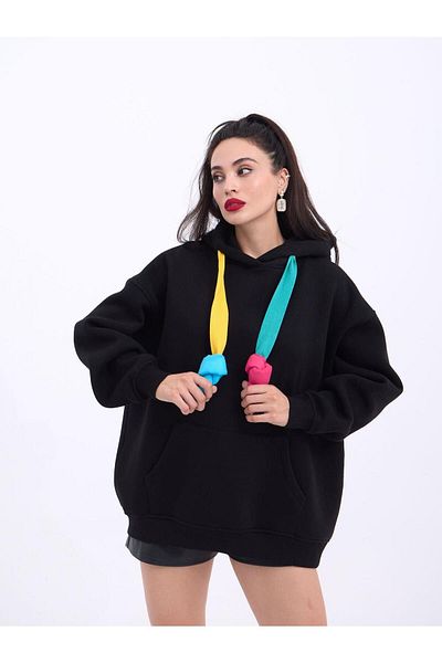 Fame Hanorac negru de damă