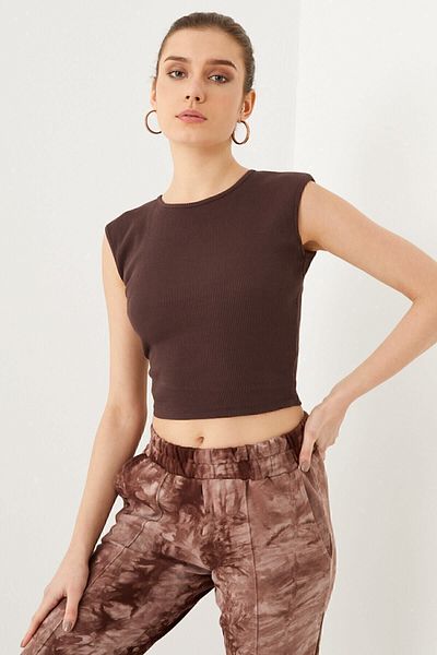 Curly Brown Camisole Blouse