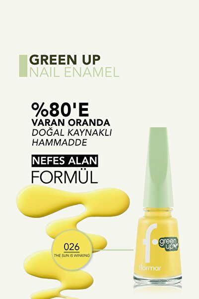 Flormar Green Up Yüksek Pigmentli & Parlak Bitişli Nefes Alabilen Vegan Oje