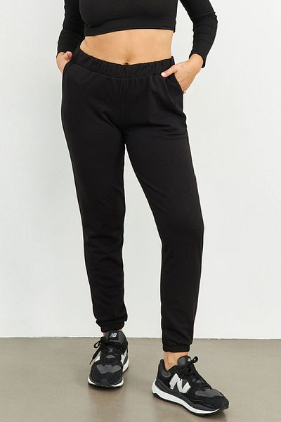 Curly BLACK TRACK PANTS WITH RUBBER