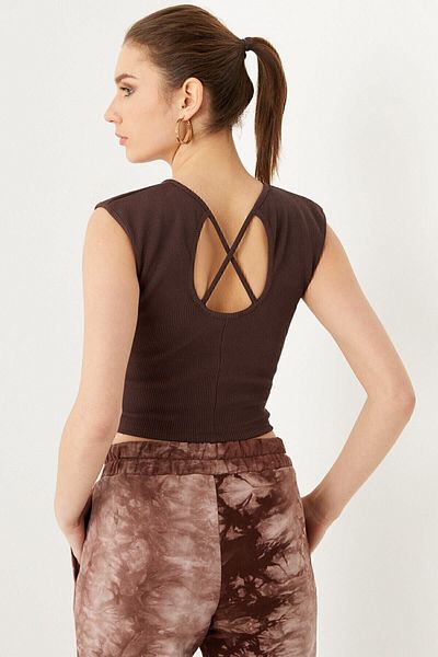 Curly Brown Camisole Blouse