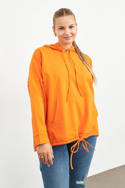 Curly Φούτερ με κουκούλα ORANGE