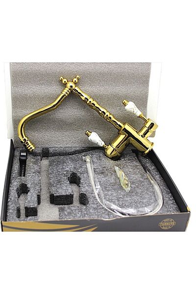 Class Armatür Purified Rustic Gold Sink Faucet
