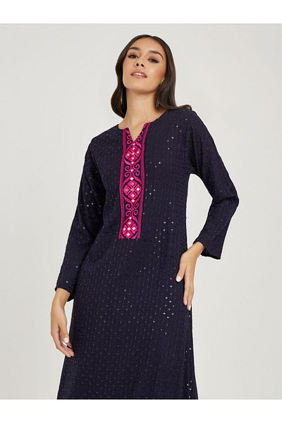 Maxim Creation By Styli Embroidery Detail Kaftan with Mirror Work