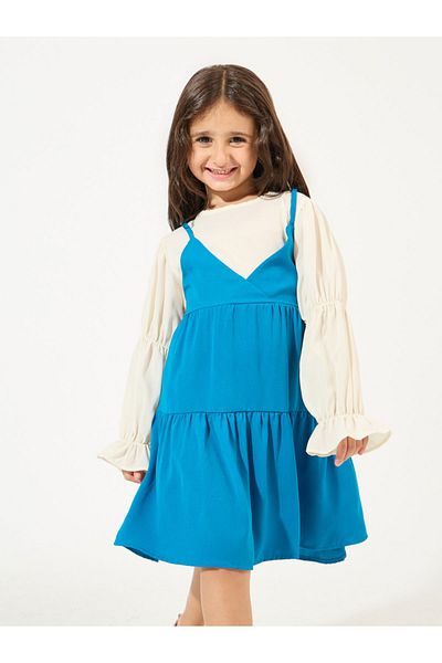 Styli 2in1 Style Bow Back Ruffle Hem Dress