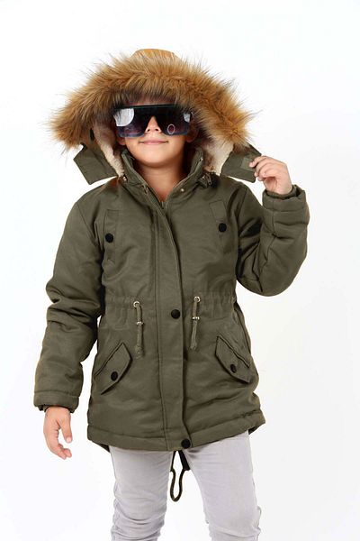Jannock 6-15 Years Unisex Kids Winter Long Fur Coat - Water Repellent