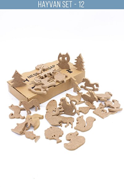 na neşeli ahşap Ahşap hayvan figürleri 6 mm . Okul öncesi etkinlik. Ahşap oyu...