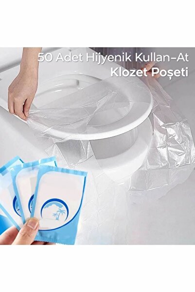 ARVALE 50 Adet Taşınabilir Hijyenik Kullan-at Klozet Poşeti