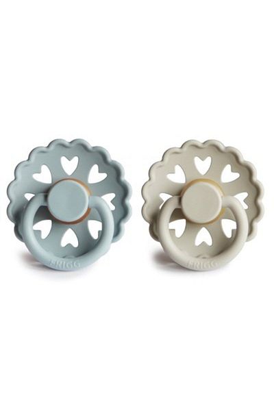 Frigg Fairy Tale Double Rubber Pacifier - Stone Blue/Willow Gray 6-18 Months