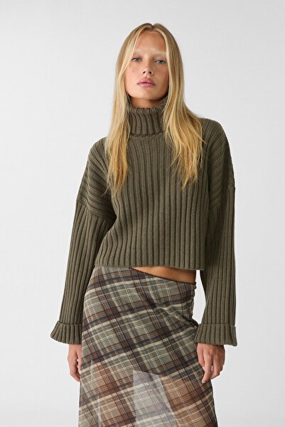 Stradivarius High Collar Knit Sweater