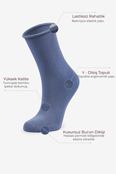 Bolero Women's 5-Piece Roll Top Elasticless Women's Bamboo Socks