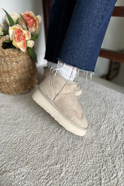 Glenz Women's Suede Ankle Boots with Fur Inside Boots & Booties TS1146
