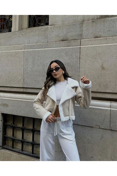 candybia Γυναικείο Suede Biker Jacket