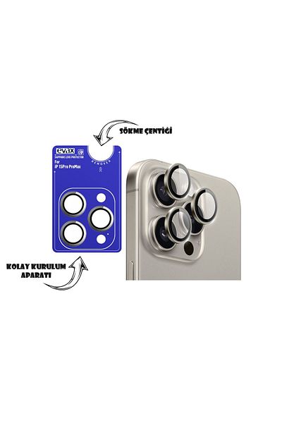 EVAX (Armor Lens) iPhone 15 Pro Max / 15 Pro Compatible Armor Sapphire Camera Lens Protector