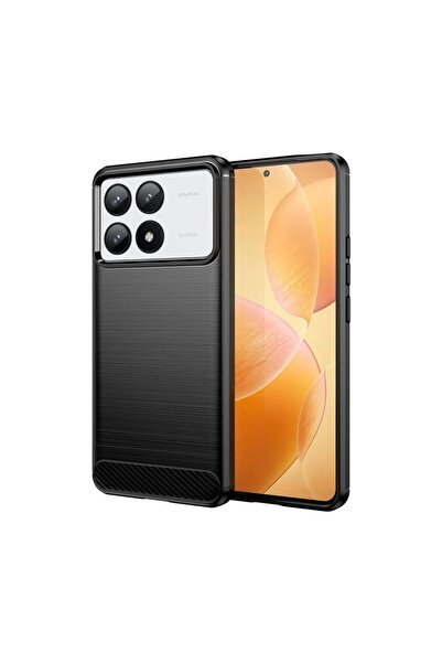 Microcase Xiaomi Poco F6 Pro Brushed Carbon Fiber Silikon Kılıf - Siyah AL3332